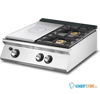 Mastro Bakplaat - Gas - Solide Top - Tafelmodel - 2 Branders - VS7080TPPCGT 1