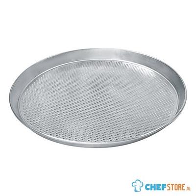 Round Tray For Pizzas ø 320 mm In Aluminium, Perforated ø 3 mm, virtus Z/SPTF3225 1