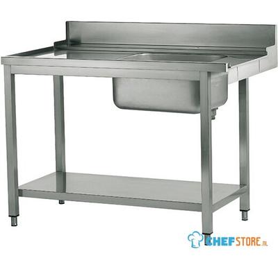 Mastro Aanrijktafel Voor Linkerzijde, Met Wasbak Links Voor Kapvaatwasser, B=1200 Mm | Z/TIS1200 1