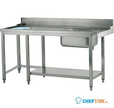 Mastro Aanrijktafel Voor Linkerzijde, Met Wasbak Links En Afvalgat, B=1500 Mm | Z/TISFR1500 1