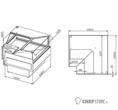 Refrigerated Meat Counter "corner Unit Open" With Vertical Glass Front, Ventilated, 0°/+4°c, Mastro Z/TM10AAA9 1