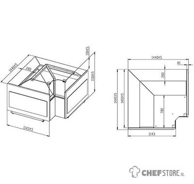 Refrigerated Meat Counter "corner Unit Closed" With Vertical Glass Front, Ventilated, 0°/+4°c, Mastro Z/TM10AAC9 1