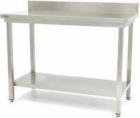 Maxima Werktafel RVS - 100 X 60 cm - Verstelbare Hoogte - met Spatrand en Onderschap - 09300980