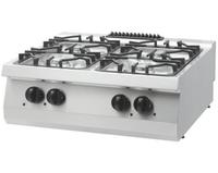 09396119 Heavy Duty Kookplaat - 4 Pitten - Dubbel - 70 cm Diep - 30 kW - Gas