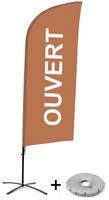 Syna Beach Flag Alu Wind Complete Set Open Bruin Frans Kruisvoet - BFAW310-CB30-WB-I491