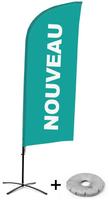 Syna Beach Flag Alu Wind Complete Set Nieuw Turquoise Frans Kruisvoet - BFAW310-CB30-WB-I499