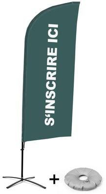Syna Beach Flag Alu Wind Complete Set hier Melden Grijs Frans Kruisvoet - BFAW310-CB30-WB-I598