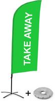 Syna Beach Flag Alu Wind Complete Set Take Away Groen Kruisvoet - BFAW310-CB30-WB-I67