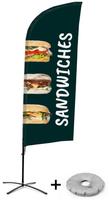 Syna Beach Flag Alu Wind Complete Set Belegde Broodjes Engels Kruisvoet - BFAW310-CB30-WB-I70
