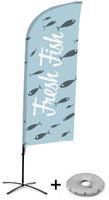 Syna Beach Flag Alu Wind Complete Set Verse Vis Engels Kruisvoet - BFAW310-CB30-WB-I72