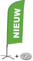 Syna Beach Flag Alu Wind Complete Set Nieuw Groen Nederlands Kruisvoet - BFAW310-CB30-WB-I85