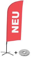 Syna Beach Flag Alu Wind Complete Set Nieuw Rood Duits Kruisvoet - BFAW310-CB30-WB-I90