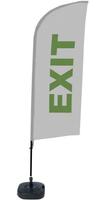 Syna Beach Flag Alu Wind Complete Set Uitgang Grijs Engels ECO Printmateriaal - BFAW310-WT21-I103ECO