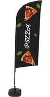 Syna Beach Flag Alu Wind Complete Set Pizza ECO Printmateriaal - BFAW310-WT21-I136ECO