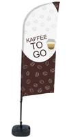 Syna Beach Flag Alu Wind Complete Set Coffee To Go Duits ECO Printmateriaal - BFAW310-WT21-I64ECO