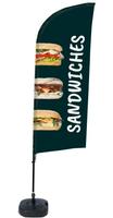 Syna Beach Flag Alu Wind Complete Set Belegde Broodjes Engels - BFAW310-WT21-I70