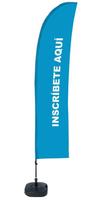 Syna Beach Flag Budget Wind Complete Set hier Aanmelden Blauw Spaans ECO Printmateriaal - BFBL-WT21-17-I165ECO