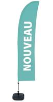 Syna Beach Flag Budget Wind Complete Set Nieuw Turqoise Frans ECO Printmateriaal - BFBL-WT21-17-I499ECO