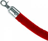 Syna Rood Velours Koord met Chromen Clips - BSRRPCHRRED