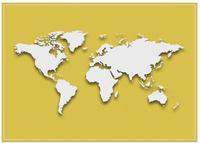 Syna Placemat Wereldkaart Geel - PLM6GI31