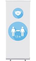 Syna Roll-Banner Budget 85 Complete Set Mondkapje en 1,5 Meter Afstand Wit - RBB085LSFI620