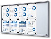 Syna Indoor Vergrendelbaar Notitiebord met Schuifdeuren Slim met Veiligheidshoeken 10 X A4 - SCSLR10XA4