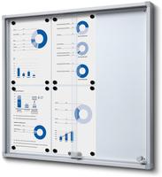 Syna Indoor Vergrendelbaar Notitiebord met Schuifdeuren Slim met Veiligheidshoeken 6 X A4 - SCSLR6XA4