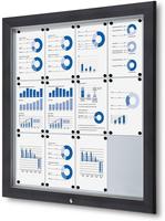 Syna Vergrendelbaar Notitiebord Outdoor met Gasveer 12x A4 RAL 7016 - SCT12XA4PHC7016JS