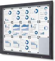 Syna Vergrendelbaar Notitiebord Outdoor met Gasveer 15x A4 RAL 7016 - SCT15XA4PHC7016JS