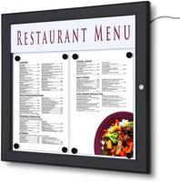 Syna Outdoor Menubord LED Verlicht met Logo Paneel 2x A4 Liggend - SCZ2XA4LEDC9005