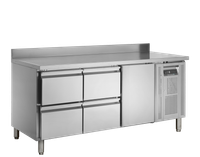 TEFCOLD Koelwerkbank in Roestrvij Staal met GN 1/1-Lades en Roosters - CK7340