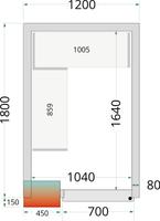 Koelcelpanelen met 80 mm Isolatie - zonder Vloer - CR 120X180X212 NF