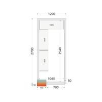 Koelcelpanelen met 80 mm Isolatie - zonder Vloer - CR 120X270X212 NF