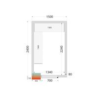 Koelcelpanelen met 80 mm Isolatie - zonder Vloer - CR 150X240X212 NF