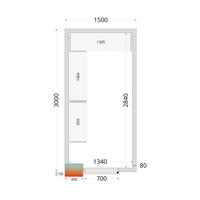 Koelcelpanelen met 80 mm Isolatie - zonder Vloer - CR 150X300X212 NF