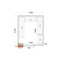 Koelcelpanelen met 80 mm Isolatie - zonder Vloer - CR 180X210X212 NF