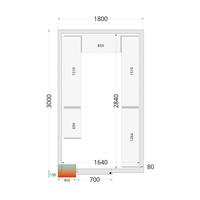Koelcelpanelen met 80 mm Isolatie - zonder Vloer - CR 180X300X212 NF