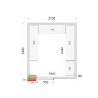 Koelcelpanelen met 80 mm Isolatie - zonder Vloer - CR 210X240X212 NF