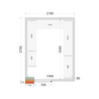 Koelcelpanelen met 80 mm Isolatie - zonder Vloer - CR 210X270X212 NF