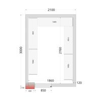 120 mm Vriescelpanelen met 850 mm Brede Deur - CR 210X300X220 WD