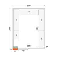 Koelcelpanelen met 80 mm Isolatie - zonder Vloer - CR 240X300X212 NF
