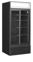 TEFCOLD Zwarte 2-Deurs Displaykoeler met Canopy - FSC891S BLACK