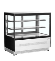 TEFCOLD Koelvitrinecounter met Plat Glazen Front en Bovenblad - LPD1200F/BLACK