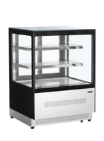 TEFCOLD Koelvitrinecounter met Plat Glazen Front en Bovenblad - LPD900F/BLACK