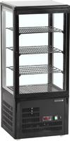TEFCOLD Glazen Koelvitrinecountertop voor Presentatie en Bewaren - UPD80-BLACK