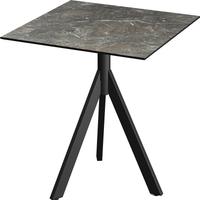 Essentials Infinity Tripod Terrastafel Zwart Frame + Galaxy Marble HPL 70x70 cm - 140011577