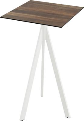 Essentials Infinity Tripod Statafel Wit Frame + Tropical Wood HPL 70x70 cm - 140051277 1