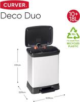 DECOBIN DUO Rechthoekige Vuilnisbak met Pedaal 30L (10L+18L) - 240638
