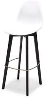 Essentials Keeve Barkruk Wit, Berkenhouten Frame en Kunststof Zitting, 53x47x119cm (LxBxH), 506FD01SW