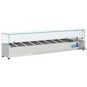 Gekoelde Vitrine | 8X Gn 1/4 | Glazen top | Mastro 9968CV